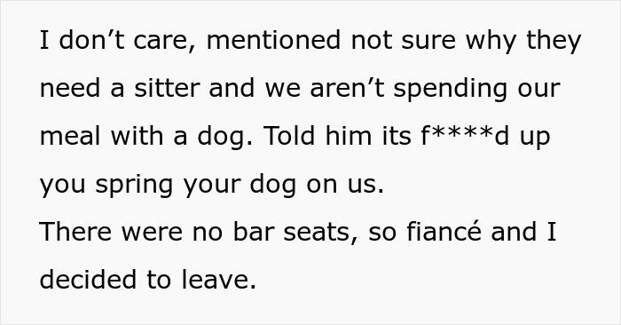 "[Am I The Jerk] For Leaving When Our Friends Brought Their Dog To Dinner?"