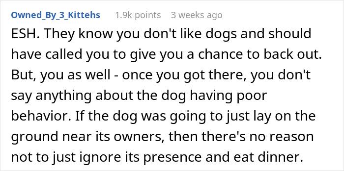 "[Am I The Jerk] For Leaving When Our Friends Brought Their Dog To Dinner?"